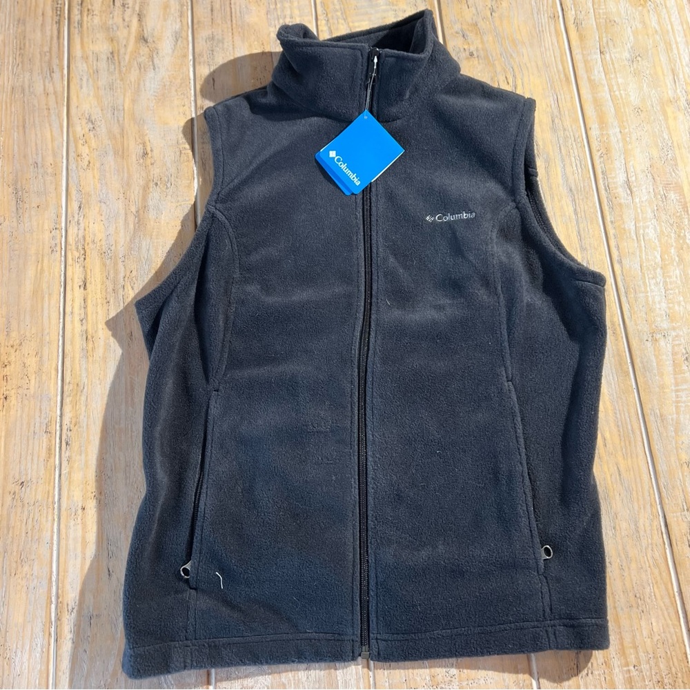 Colombia Benton Springs fleece zip up VEST Black size Large Petite
